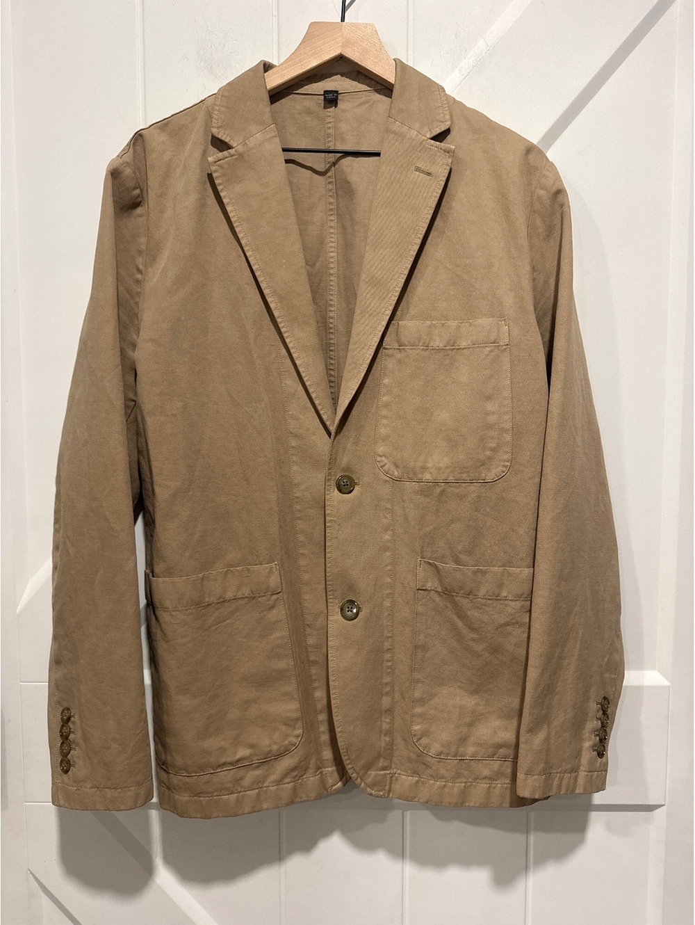 J.CREW Men's Khaki Cotton Linen Blazer Jacket, Size 40